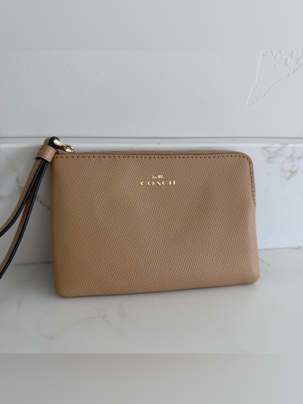 Coach Wristlet Tan Wallet Coin Pouch Card Holder